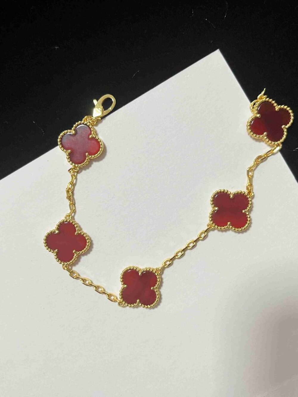 Van Cleef Arpels Vintage Alhambra Bracelet Malachite 18 K 750 Yellow Gold